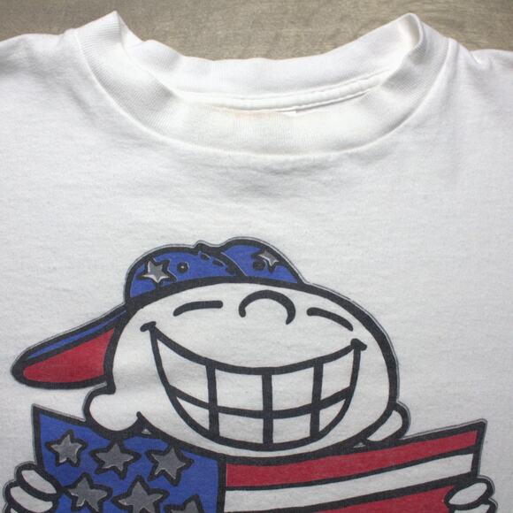 Vintage 1995 U.S.A Flag Smiling Kid Novelty Graphic T-Shirt Size XL - Picture 3 of 5